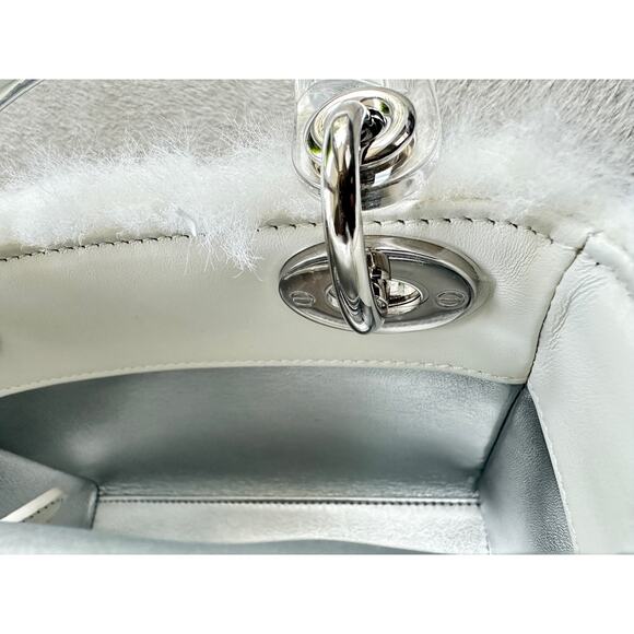 CHRISTIAN DIOR Mini Embellished Faux Fur Lady Dior Bag - Picture 9 of 15